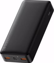 Baseus Bipow Power Bank 20000mAh 20W me 2 Thures USB-A kai Thura USB-C Mavro