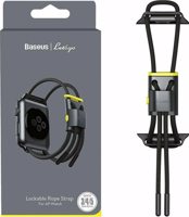 Baseus Let's Go Rope Louraki Silikonis Mavro (Apple Watch 38/40mm)