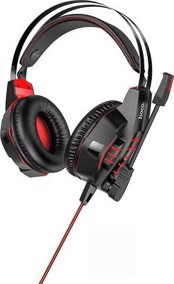 Hoco W102 Cool Tour Over Ear Gaming Headset me sundesi 3.5mm / USB Kokkino
