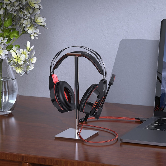 Hoco W102 Cool Tour Over Ear Gaming Headset me sundesi 3.5mm / USB Kokkino