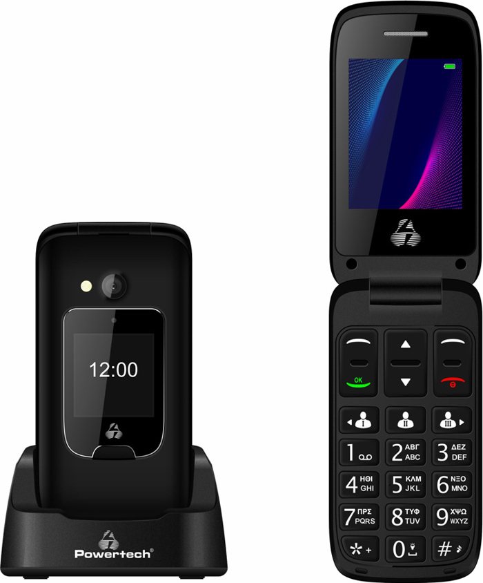 Powertech Sentry Dual II Single SIM Kinito me Megla Koumpia Mavro