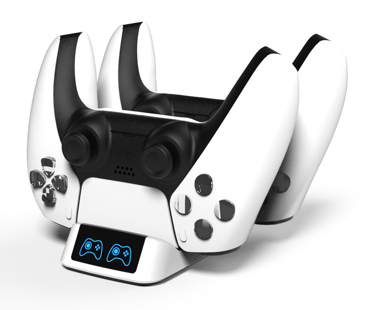  Roar Gamepad RR-0019 Βάση Φόρτισης για 2 χειριστήρια PS5 για 2x PS5 DualSense Λευκή RR-0019 