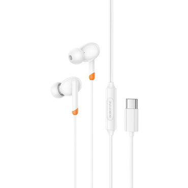 Borofone BM92 Stereo Bass Handsfree με Βύσμα USB-C Λευκο