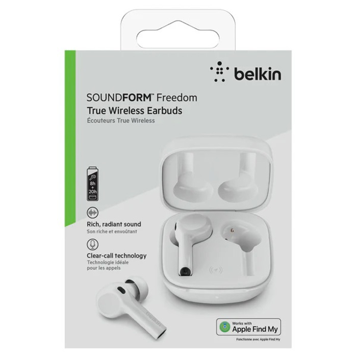 Belkin Soundform Pulse In-ear Bluetooth Handsfree Akoustika me Antoxi ston Idrota kai Thiki Fortisis Lefka