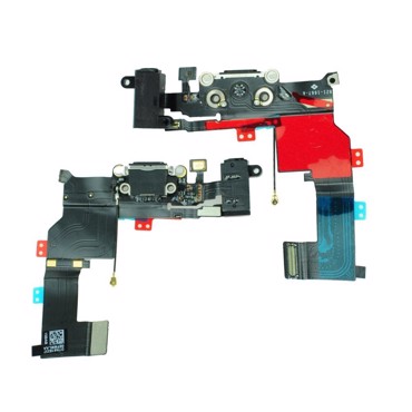 Πλακέ Καλώδιο Φόρτισης και Εισόδου Ήχου / Dock Connector Charging Port and Headphone Jack Flex για iPhone 5S Black OEM