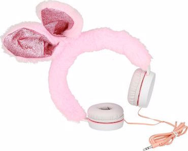 Gjby Rubbit Ενσύρματα On Ear Παιδικά Ακουστικά Ροζ