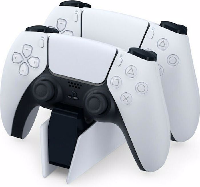 Sony DualSense Charging Station Basi Fortisis ga 2 xeiristiria PS5 Lefki