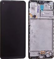 Othoni OEM me Mixanismo Afis kai Plaisio ga Galaxy A21S Galaxy A21S. (Mavro) 