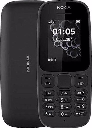 Nokia 105 (2019) Dual SIM Κινητό με Κουμπιά (Ελληνικό Μενού) Μαύρο